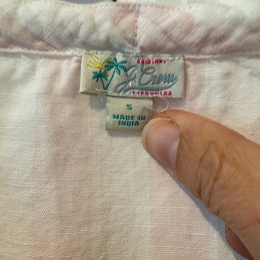 J CREW Tunic Cover Up Linen Blend Pink Striped - Picture 7 of 12